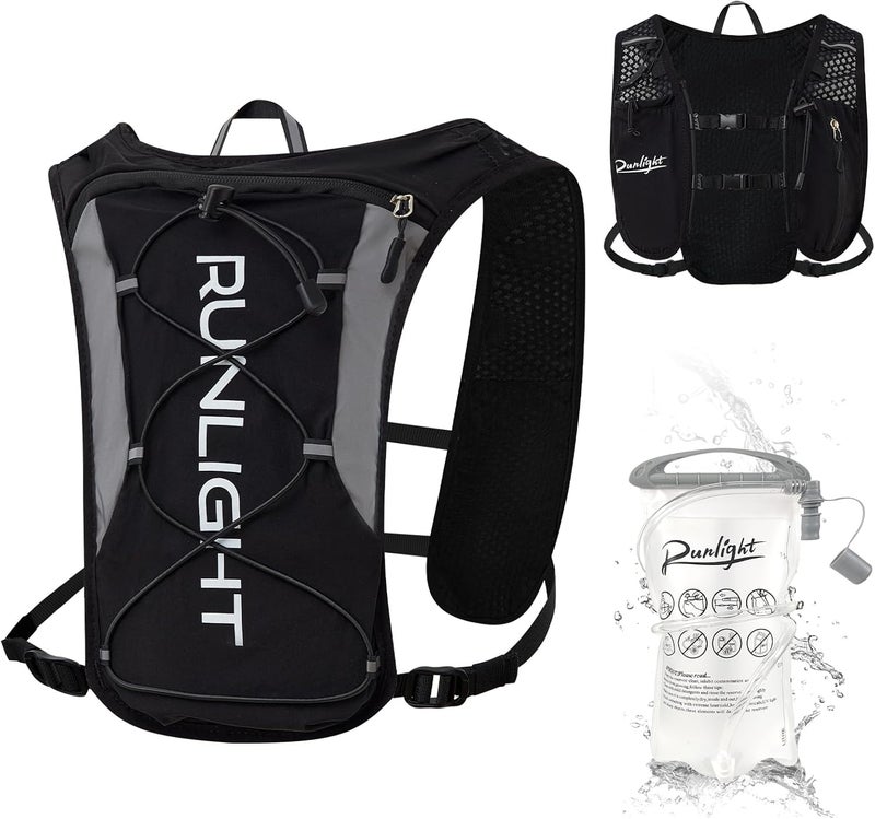 Runlight Running Vest for Women Men, Adjustable Hydration Backpack Breathable Reflective with 1.5L Water Bladder for Hiking, Trail, Running, Marathons, Cycling - Image 1